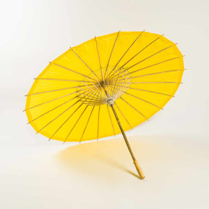 32" Yellow Paper Parasol Umbrella - PaperLanternStore.com - Paper Lanterns, Decor, Party Lights & More