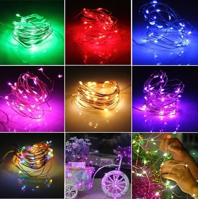 7.5 FT|20 LED Battery Operated Pink Fairy String Lights With Silver Wire - PaperLanternStore.com - Paper Lanterns, Decor, Party Lights & More