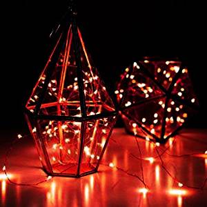 7.5 FT|20 LED Battery Operated Red Fairy String Lights With Silver Wire - PaperLanternStore.com - Paper Lanterns, Decor, Party Lights & More