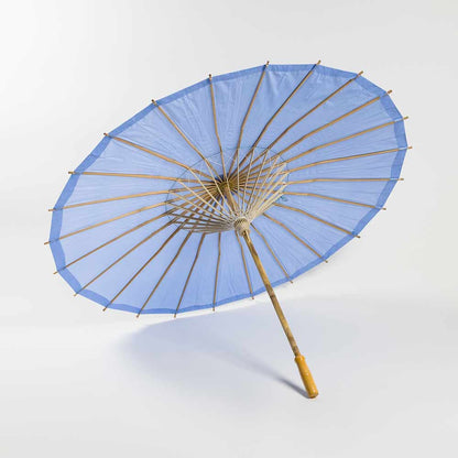 32" Serenity Blue Paper Parasol Umbrella for Weddings and Parties - PaperLanternStore.com - Paper Lanterns, Decor, Party Lights & More