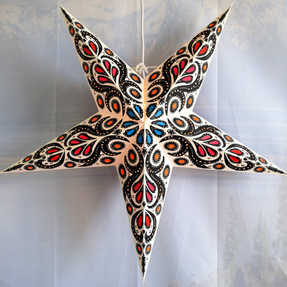 24 Inch Paper Star Lantern, White Astral Bloom