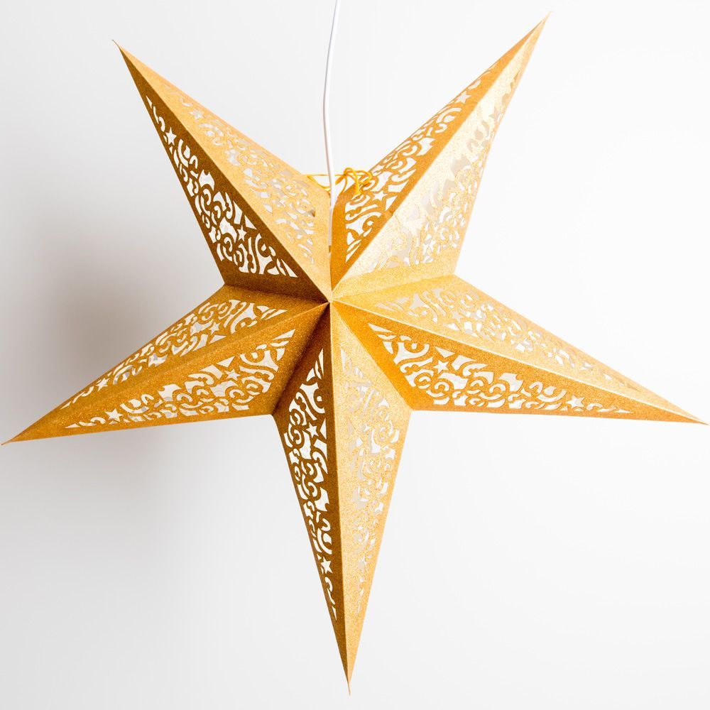 Gold Glitter Star Lantern