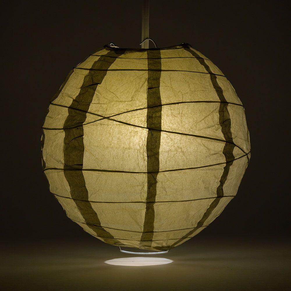 BULK PACK (12) 24" Gold Round Paper Lantern, Crisscross Ribbing, Chinese Hanging Wedding & Party Decoration