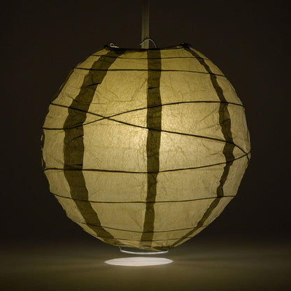 BULK PACK (12) 24" Gold Round Paper Lantern, Crisscross Ribbing, Chinese Hanging Wedding & Party Decoration