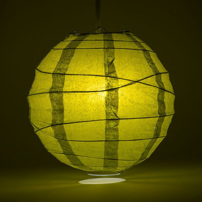 24" Pear Round Paper Lantern, Crisscross Ribbing, Chinese Hanging Wedding & Party Decoration - PaperLanternStore.com - Paper Lanterns, Decor, Party Lights & More