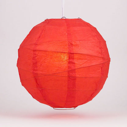 36" Red Jumbo Round Paper Lantern, Crisscross Ribbing, Chinese Hanging Wedding & Party Decoration - PaperLanternStore.com - Paper Lanterns, Decor, Party Lights & More