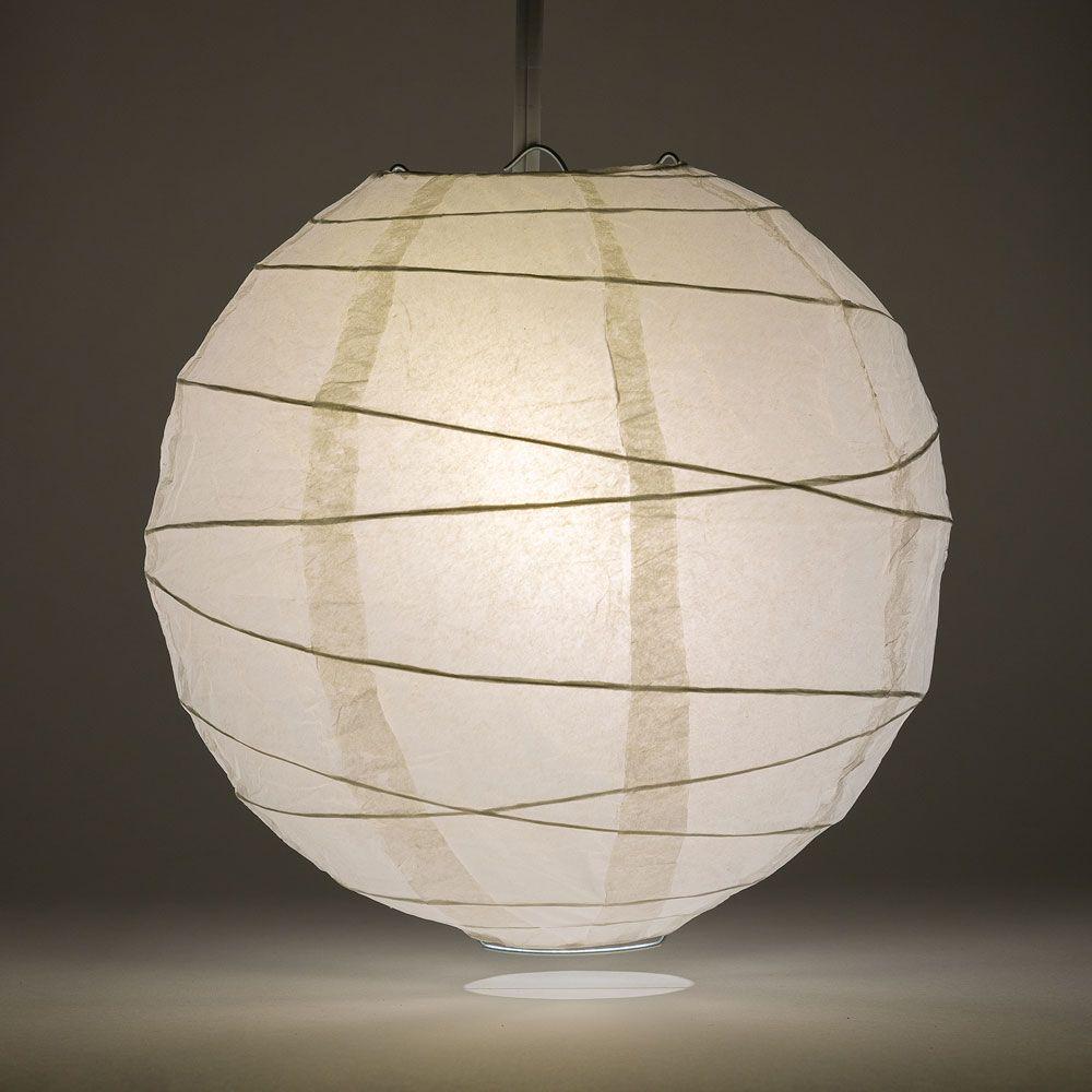 BULK PACK (50) 12" White Round Paper Lantern, Crisscross Ribbing, Chinese Hanging Wedding & Party Decoration