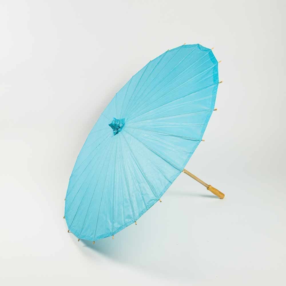 32" Water Blue Paper Parasol Umbrella - PaperLanternStore.com - Paper Lanterns, Decor, Party Lights & More