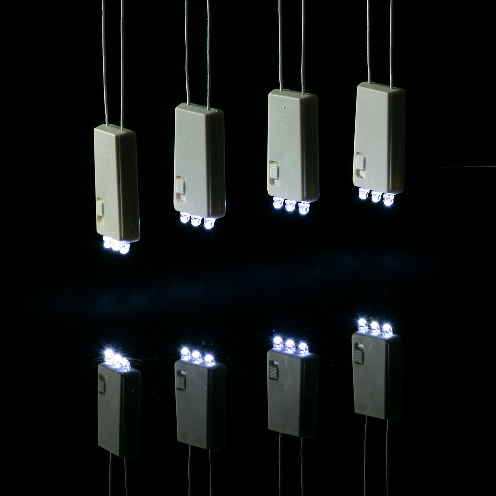 BULK PACK (10) 3-LED Hanging Battery Lights for Lanterns, Cool White (Battery Powered) - PaperLanternStore.com - Paper Lanterns, Decor, Party Lights & More