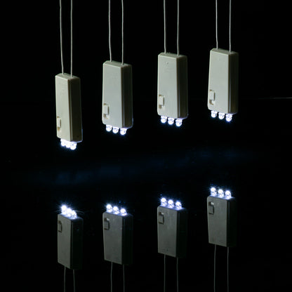 BULK PACK (10) 3-LED Hanging Battery Lights for Lanterns, Cool White (Battery Powered) - PaperLanternStore.com - Paper Lanterns, Decor, Party Lights & More
