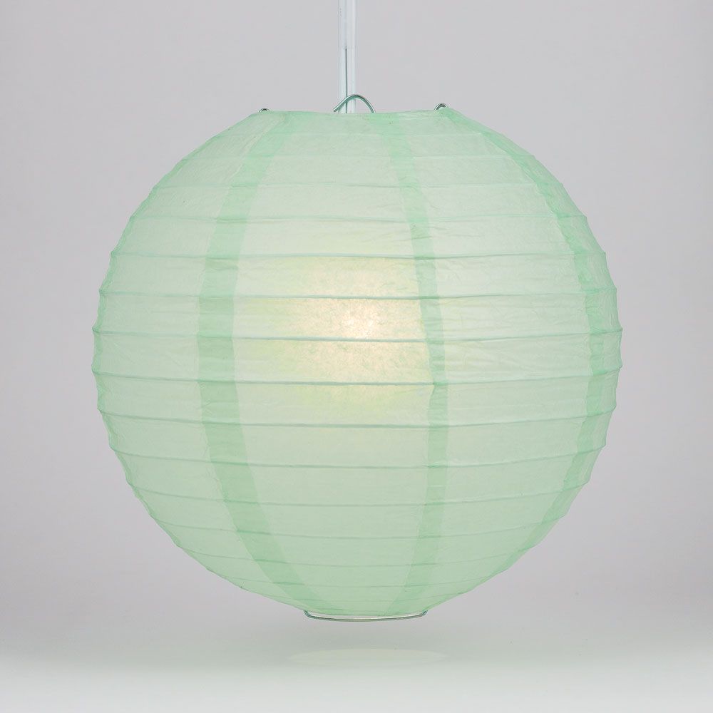 30" Cool Mint Green Jumbo Round Paper Lantern, Even Ribbing, Chinese Hanging Wedding & Party Decoration - PaperLanternStore.com - Paper Lanterns, Decor, Party Lights & More