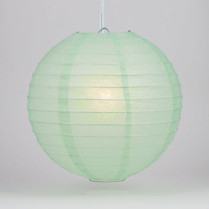30" Cool Mint Green Jumbo Round Paper Lantern, Even Ribbing, Chinese Hanging Wedding & Party Decoration - PaperLanternStore.com - Paper Lanterns, Decor, Party Lights & More