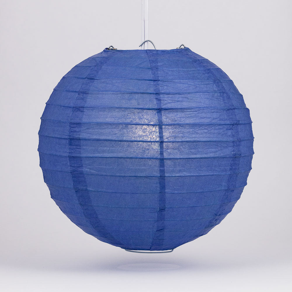 30" Dark Blue Jumbo Round Paper Lantern, Even Ribbing, Chinese Hanging Wedding & Party Decoration - PaperLanternStore.com - Paper Lanterns, Decor, Party Lights & More
