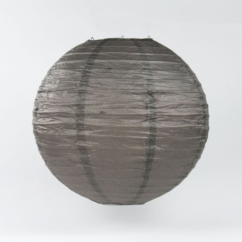 30" Driftwood Grey Jumbo Round Paper Lantern, Even Ribbing, Chinese Hanging Wedding & Party Decoration - PaperLanternStore.com - Paper Lanterns, Decor, Party Lights & More
