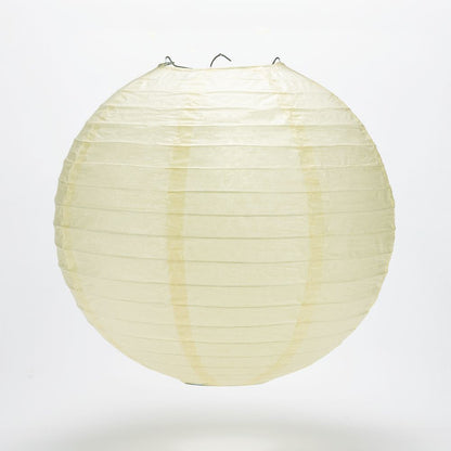 30" Ivory Jumbo Round Paper Lantern, Even Ribbing, Chinese Hanging Wedding & Party Decoration - PaperLanternStore.com - Paper Lanterns, Decor, Party Lights & More