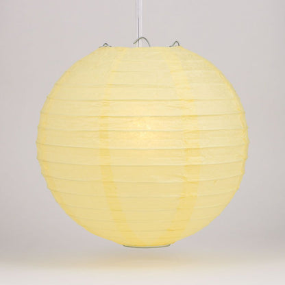 30" Lemon Yellow Jumbo Round Paper Lantern, Even Ribbing, Chinese Hanging Wedding & Party Decoration - PaperLanternStore.com - Paper Lanterns, Decor, Party Lights & More