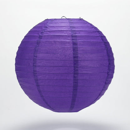 30" Plum Purple Jumbo Round Paper Lantern, Even Ribbing, Chinese Hanging Wedding & Party Decoration - PaperLanternStore.com - Paper Lanterns, Decor, Party Lights & More