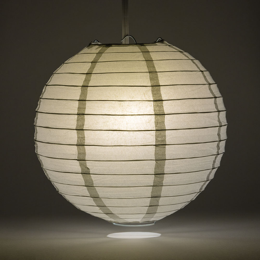 30" Silver Jumbo Round Paper Lantern, Even Ribbing, Chinese Hanging Wedding & Party Decoration - PaperLanternStore.com - Paper Lanterns, Decor, Party Lights & More