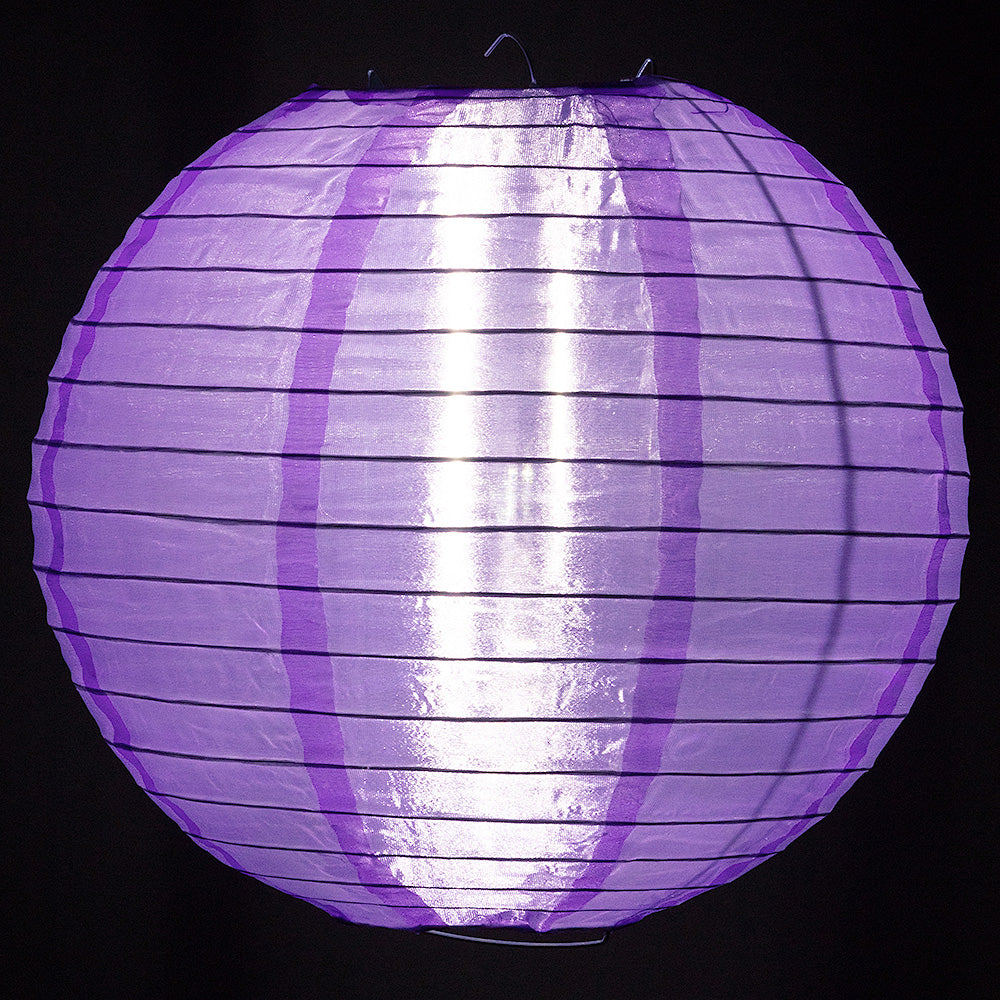 30" Light Purple Jumbo Shimmering Nylon Lantern, Even Ribbing, Durable, Dry Outdoor Hanging Decoration - PaperLanternStore.com - Paper Lanterns, Decor, Party Lights & More