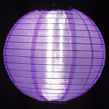 30" Light Purple Jumbo Shimmering Nylon Lantern, Even Ribbing, Durable, Dry Outdoor Hanging Decoration - PaperLanternStore.com - Paper Lanterns, Decor, Party Lights & More