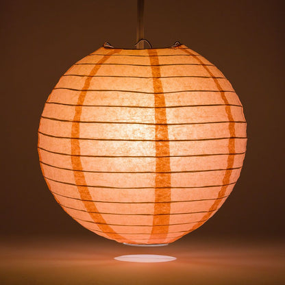 36" Roseate / Pink Coral Jumbo Round Paper Lantern, Even Ribbing, Chinese Hanging Wedding & Party Decoration - PaperLanternStore.com - Paper Lanterns, Decor, Party Lights & More