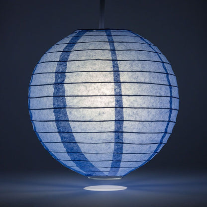 30" Serenity Blue Jumbo Round Paper Lantern, Even Ribbing, Chinese Hanging Wedding & Party Decoration - PaperLanternStore.com - Paper Lanterns, Decor, Party Lights & More