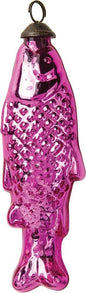 Mercury Glass Fish Ornament, Medium Fuchsia - PaperLanternStore.com - Paper Lanterns, Decor, Party Lights & More