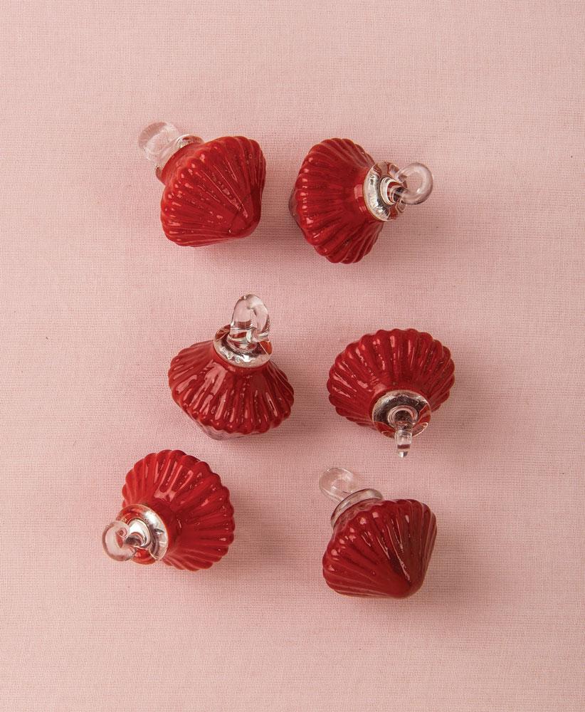 Chipotle Red Iris Mini Recycled Glass Bulb Ornament, Set of 6 - PaperLanternStore.com - Paper Lanterns, Decor, Party Lights & More