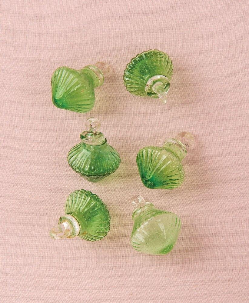 Light Green Iris Mini Recycled Glass Bulb Ornament, Set of 6 - PaperLanternStore.com - Paper Lanterns, Decor, Party Lights & More