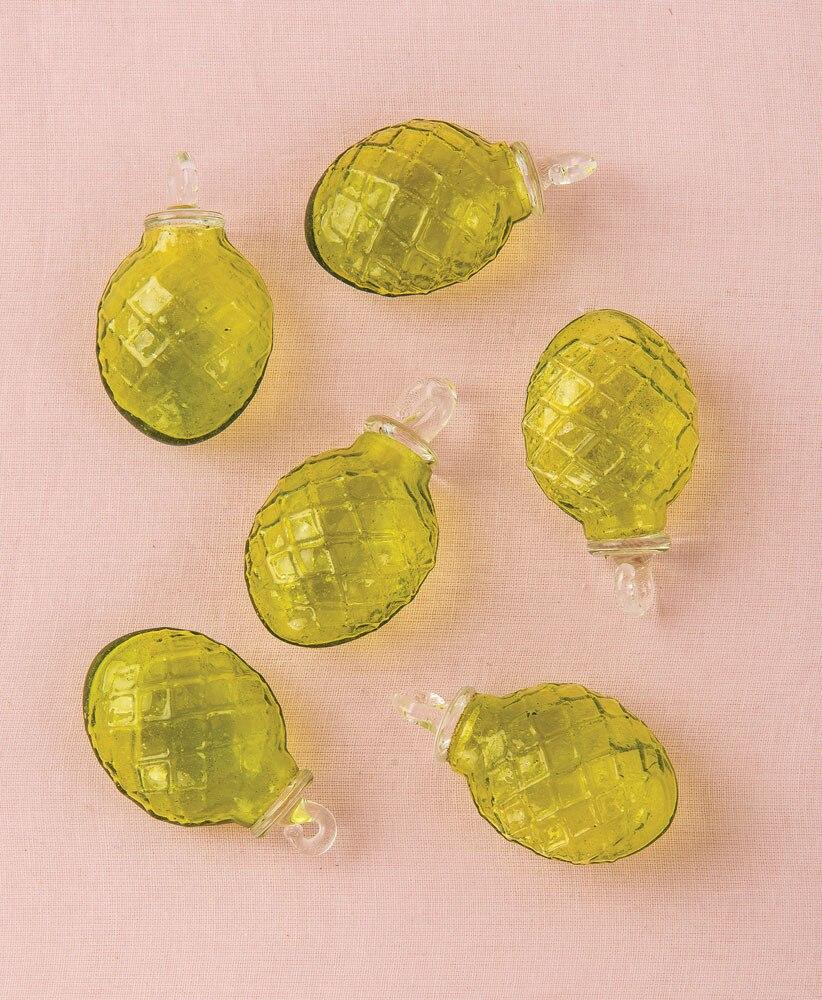 Bottle Green Willow Mini Recycled Glass Ornament, Set of 6 - PaperLanternStore.com - Paper Lanterns, Decor, Party Lights & More