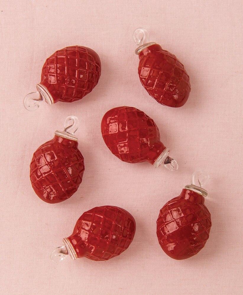 Chipotle Red Willow Mini Recycled Glass Ornament, Set of 6 - PaperLanternStore.com - Paper Lanterns, Decor, Party Lights & More
