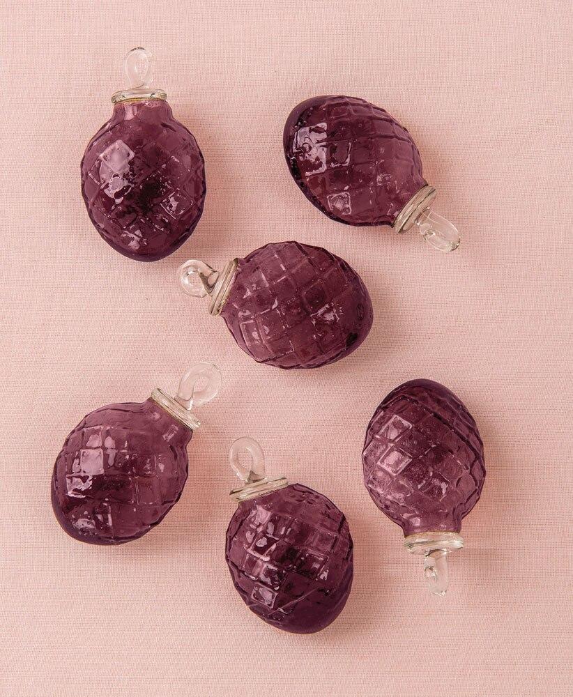 Purple Willow Mini Recycled Glass Ornament, Set of 6 - PaperLanternStore.com - Paper Lanterns, Decor, Party Lights & More