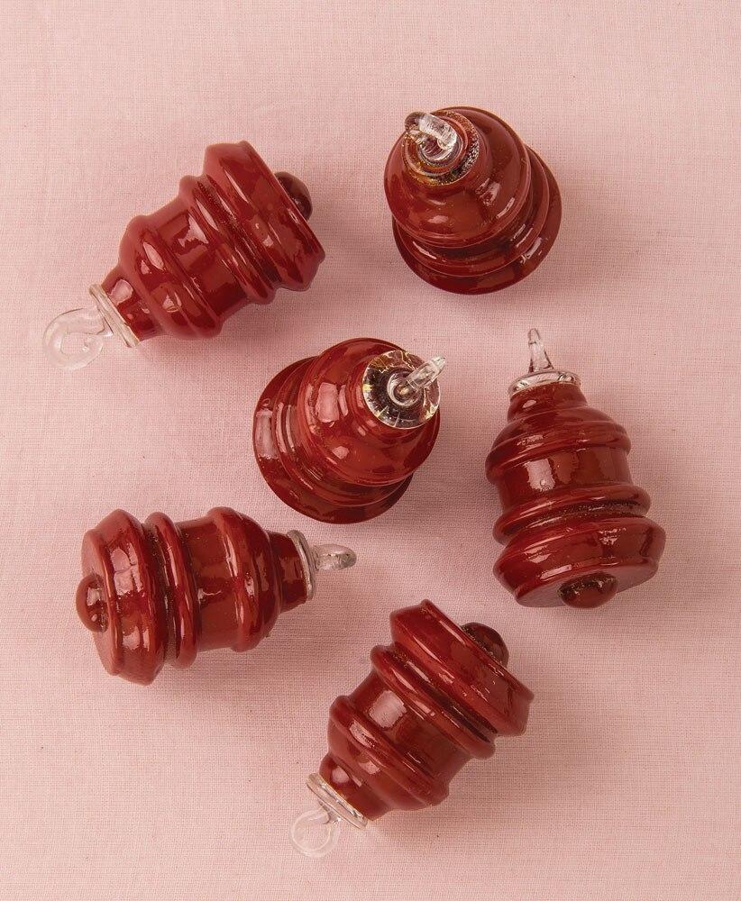 Chipotle Red Bella Mini Recycled Glass Ornament, Set of 6 - PaperLanternStore.com - Paper Lanterns, Decor, Party Lights & More