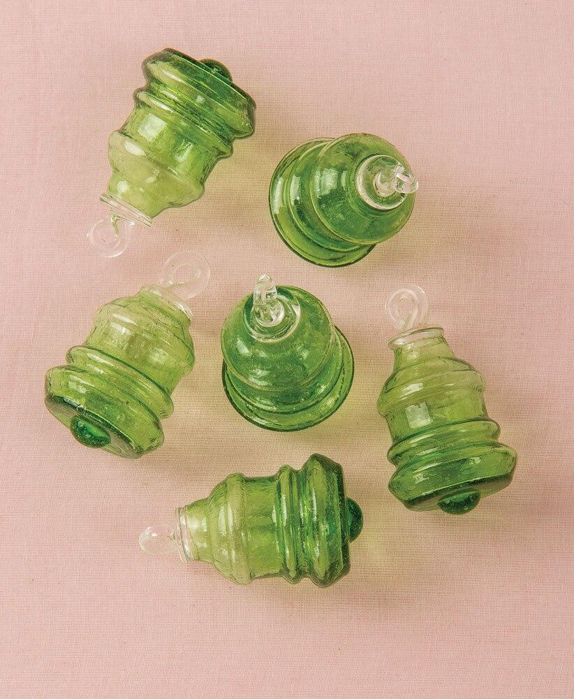 Light Green Bella Mini Recycled Glass Ornament, Set of 6 - PaperLanternStore.com - Paper Lanterns, Decor, Party Lights & More