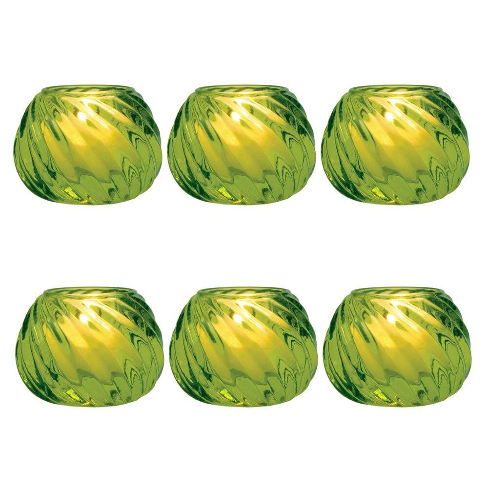 Chartreuse Green Isabella Glass Candle Holder, Set of 6 - PaperLanternStore.com - Paper Lanterns, Decor, Party Lights & More