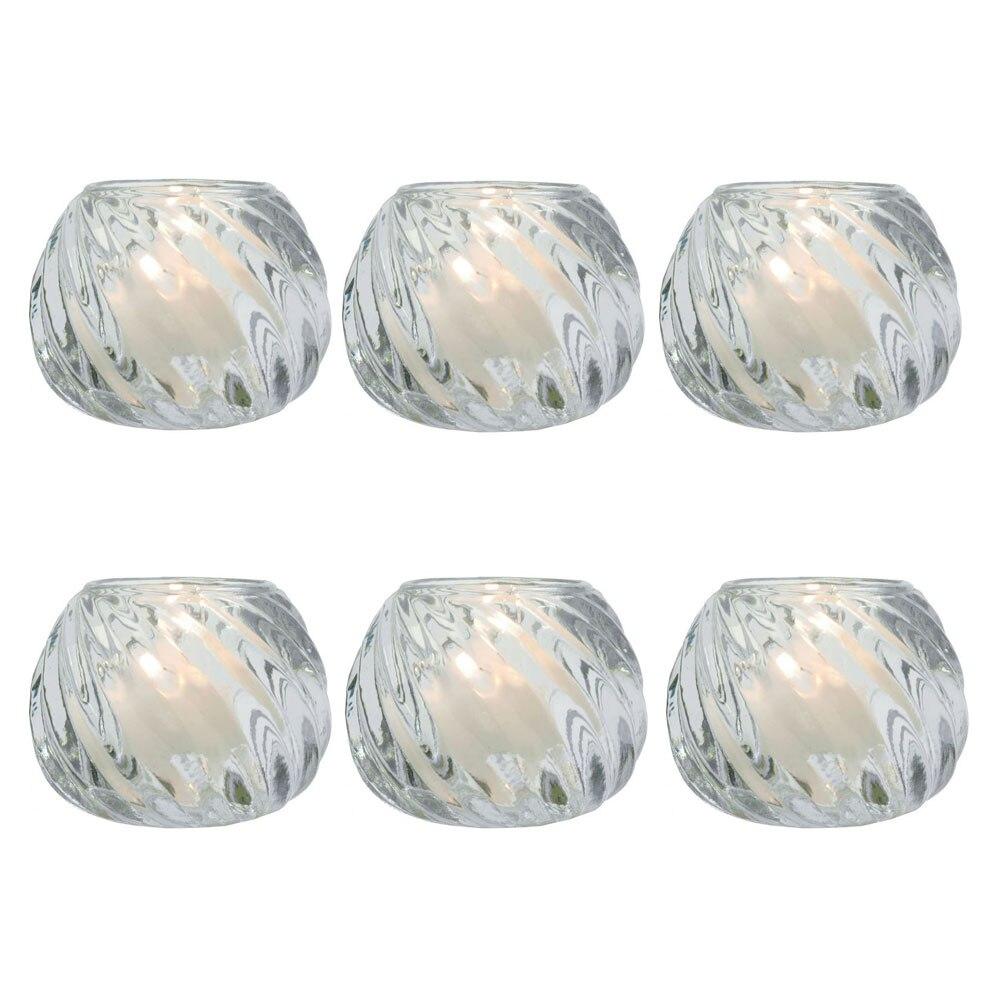 Clear Isabella Colored Glass Candle Holder, Set of 6 - PaperLanternStore.com - Paper Lanterns, Decor, Party Lights & More