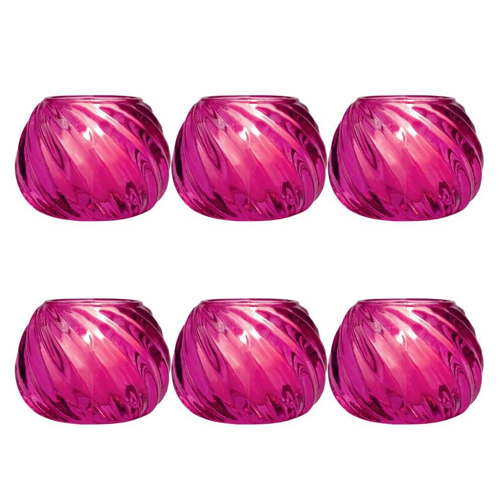 Fuchsia Pink Isabella Glass Candle Holder, Set of 6 - PaperLanternStore.com - Paper Lanterns, Decor, Party Lights & More