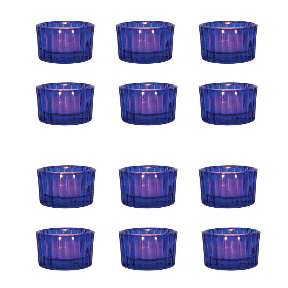 Cobalt Blue Cleo Colored Glass Tealight Holder, Set of 12 - PaperLanternStore.com - Paper Lanterns, Decor, Party Lights & More