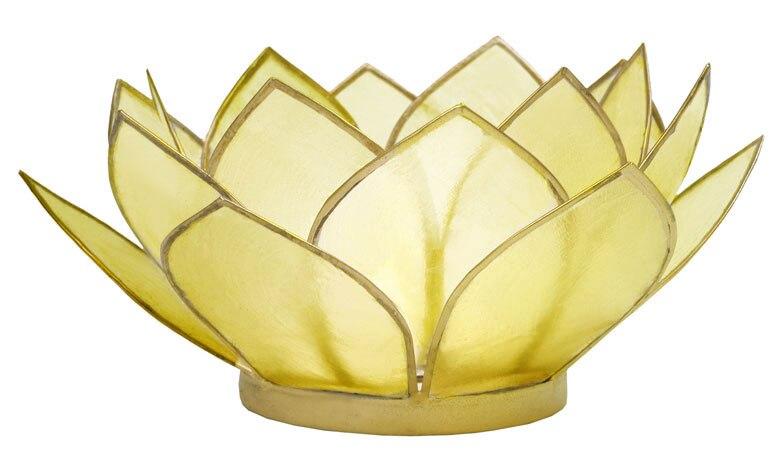 Gold Nani Medium Capiz Lotus Candle Holder - PaperLanternStore.com - Paper Lanterns, Decor, Party Lights & More