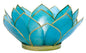 Turquoise Blue & Gold Nani Medium Capiz Lotus Candle Holder - PaperLanternStore.com - Paper Lanterns, Decor, Party Lights & More