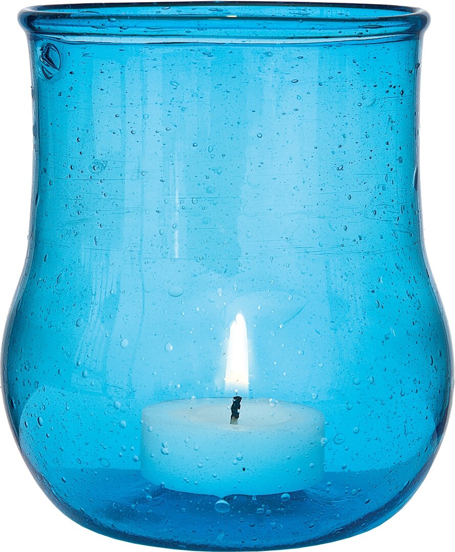 Turquoise Blue Surf Recycled Glass Candle Holder and Vase - PaperLanternStore.com - Paper Lanterns, Decor, Party Lights & More