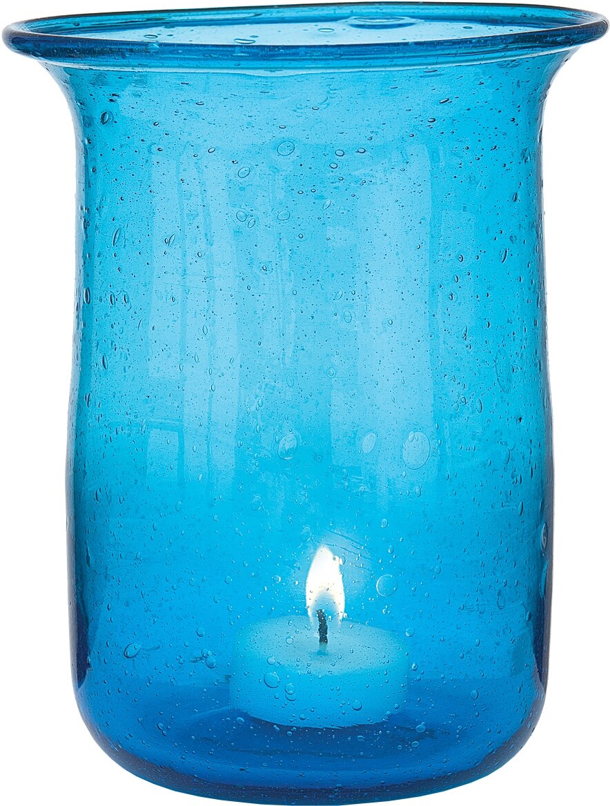 Turquoise Blue Tidal Recycled Glass Tall Vase - PaperLanternStore.com - Paper Lanterns, Decor, Party Lights & More
