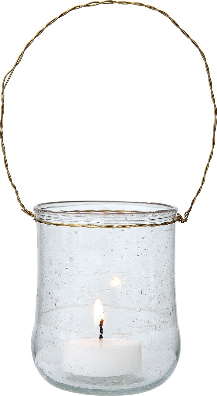 Clear Sand Piper Recycled Glass Hanging Candle Holder - PaperLanternStore.com - Paper Lanterns, Decor, Party Lights & More