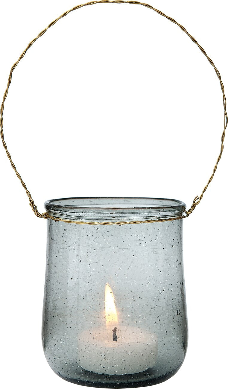 Charcoal Sand Piper Recycled Glass Hanging Candle Holder - PaperLanternStore.com - Paper Lanterns, Decor, Party Lights & More