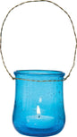 Turquoise Blue Sand Piper Recycled Glass Hanging Candle Holder - PaperLanternStore.com - Paper Lanterns, Decor, Party Lights & More