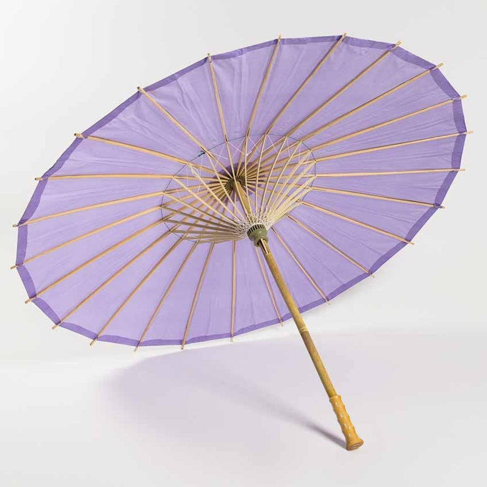 32" Lavender Paper Parasol Umbrella with Elegant Handle