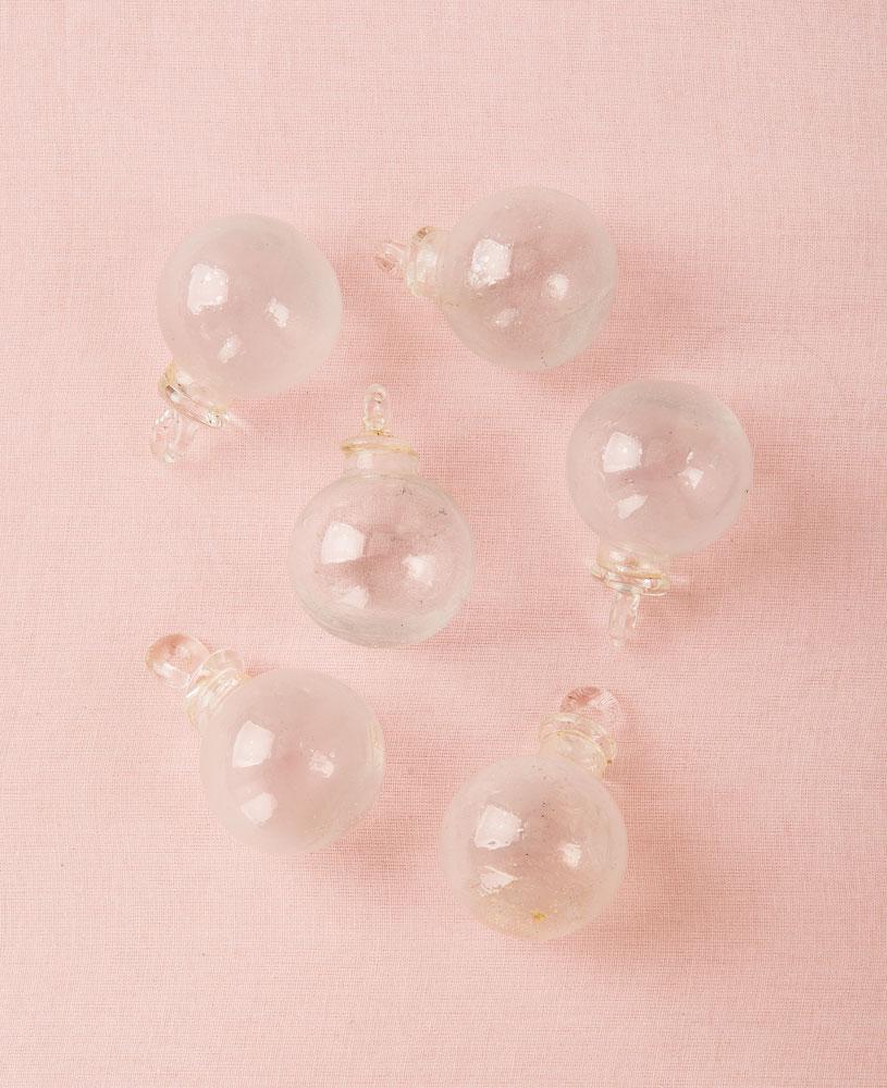 Rustic Clear Cassandra Mini Recycled Glass Ball Ornament, Set of 6 - PaperLanternStore.com - Paper Lanterns, Decor, Party Lights & More