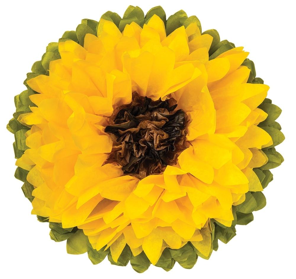 Extra Large Tissue 20 Inch Paper Sunflower  Pom Pom - PaperLanternStore.com - Paper Lanterns, Decor, Party Lights & More