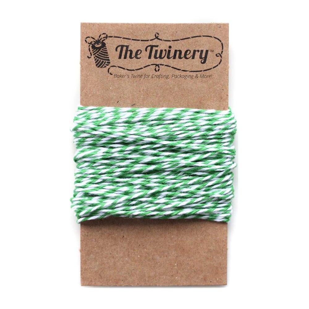 Grass Green Striped Baker's Twine 15 Yards - PaperLanternStore.com - Paper Lanterns, Decor, Party Lights & More