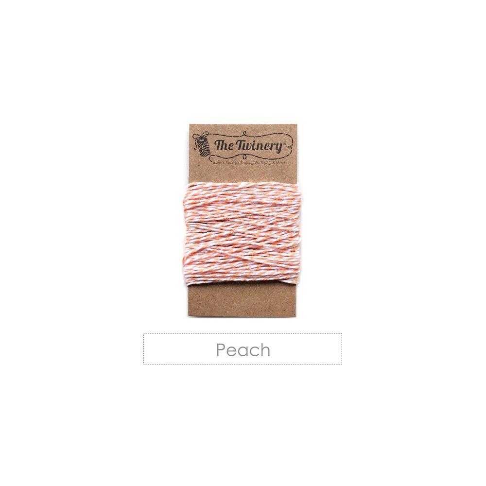 Peach Striped Baker's Twine 15 Yards - PaperLanternStore.com - Paper Lanterns, Decor, Party Lights & More